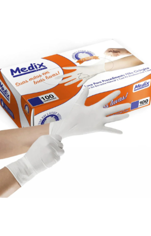 Luva Latex Medix com pó caixa com 100un